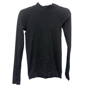Lululemon black long sleeve shirt with hoodie size 2
